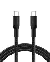 Belkin Eco Gevlochten USB-C to USB-C Kabel 2 m, 240 W - Zachte, flexibele snellaadkabel, Type C Laadkabel voor iPhone 16, Galaxy S25, Pixel 9, MacBook, iPad Pro en meer - Zwart USB 2.0, 2M