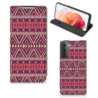 Samsung Galaxy S21 Hoesje met Magneet Aztec Paars