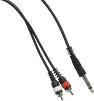 Stagg SYC3 / PS2CM E Stereo 3 m jack naar dubbele RCA-stekkers - zwart