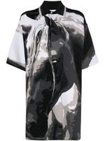 Stella McCartney graphic-print short-sleeve polo shirt - Noir