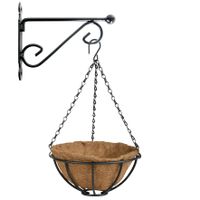 Hanging basket 25 cm met metalen muurhaak en kokos inlegvel