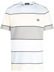 Fred Perry t-shirt rayé à logo brodé - Bleu