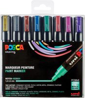 Posca paintmarker PC-5M, set van 8 markers in geassorteerde metallic kleuren