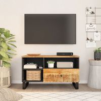 Tv-meubel 80x33x46 cm massief mangohout en bewerkt hout