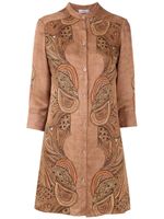 Amir Slama robe-chemise en soie - Marron