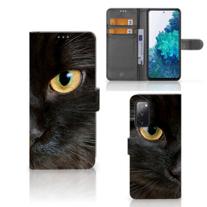 Samsung Galaxy S20 FE Telefoonhoesje met Pasjes Zwarte Kat