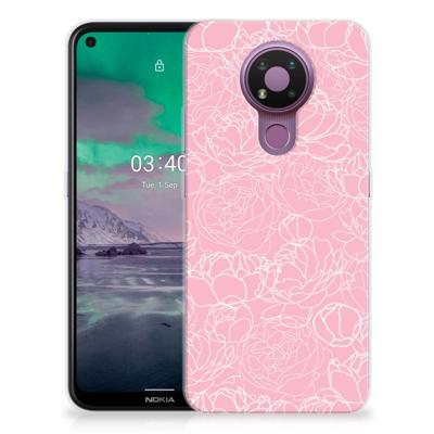 Nokia 3.4 TPU Case White Flowers