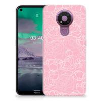 Nokia 3.4 TPU Case White Flowers