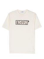 MSGM Kids t-shirt en coton à logo imprimé - Tons neutres