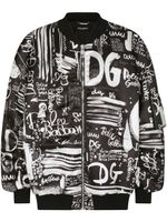 Dolce & Gabbana veste bomber oversize à logo imprimé - Noir