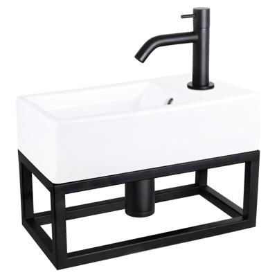 Fonteinset Differnz Force Keramiek en Handoekrek 40x22x11.5 cm Wit Met Gebogen Kraan Mat Zwart Fonteinset Differnz Force Keramiek en Handoekrek 40x22x11.5 cm Wit Met Gebogen Kraan Mat Zwart