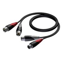 Procab CLA710/3 verloopkabel 2x XLR female naar 2x XLR male 3m