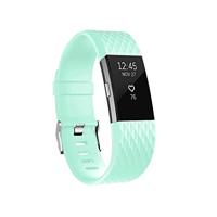 By Qubix - Compatible met Fitbit Charge 2 siliconen bandje - Maat: Small - Cyaan - Compatible fitbit bandje