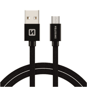 Swissten Micro-USB naar USB kabel - 1.2M - Zwart