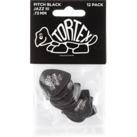 Dunlop Tortex Pitch Black Jazz III 0.73mm 12-pack plectrumset zwart - thumbnail