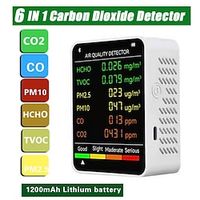 6-in-1 monitor voor luchtkwaliteitsdetector pm2.5 pm10 hcho tvoc co formaldehyde met lcd-scherm Lightinthebox