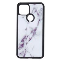 Shop4 - Google Pixel 5 Hoesje - Harde Back Case Marmer Wit