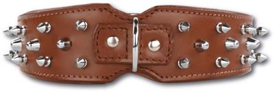 Hondenhalsband Savage Spikes Brown 45mm