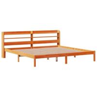 vidaXL Bedframe met hoofdbord massief grenenhout wasbruin 200x200 cm, bed, bed ombouw, boxspring, bedbodem, slaapkamermeubel, twijfelaar bed