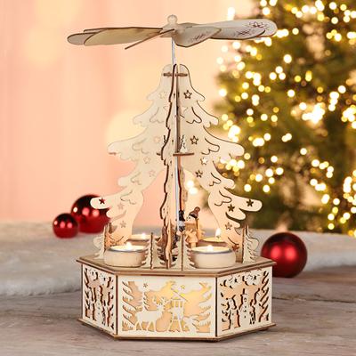 Premium Houten Kerst Piramide Met LED Kerstverlichting -  34 x Ø22,5cm