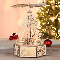 Premium Houten Kerst Piramide Met LED Kerstverlichting -  34 x Ø22,5cm