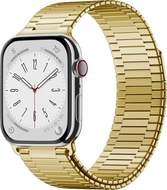 Magnetische stalen band - Zeer sterke magneet - Goud - Geschikt voor Apple Watch 42mm / 44mm / 45mm / 49mm