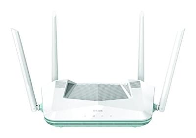 D-Link R32 EAGLE PRO AI AX3200 Smart Router met AI Wi-Fi/Traffic Optimizer, DFS, AI ouderlijk toezicht, Gigabit-poorten, MU-MIMO, 1024 QAM, OFDMA, WPA3, Mesh-ready. Werkt met Alexa/Google Assistant