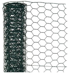 Schermgaas - 2x - groen - geplastificeerd staal - 50 x 250 cm - zeskantig maaswijdte 25 x 25 mm