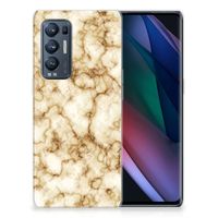 OPPO Find X3 Neo TPU Siliconen Hoesje Marmer Goud - thumbnail