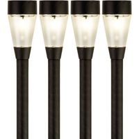 4x Buiten/tuin LED zwarte stekers Jive solar verlichting 32 cm - thumbnail