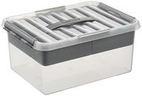 Sunware Q-Line Multi Opbergbox 15 Liter Transparant Metallic kleur