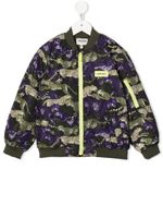 Kenzo Kids veste bomber zippée à imprimé animalier - Vert