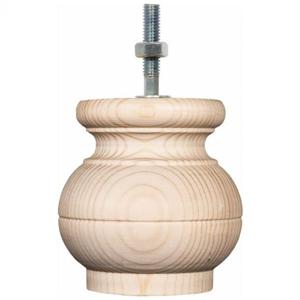 Meubelpoot rond Ø 9 cm en hoogte 9 cm van massief hout (M8)