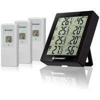 BRESSER Quadro - Thermometer en Hygrometer met 4 onafhankelijke Meetgegevens (zwart)