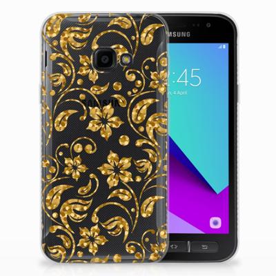 Samsung Galaxy Xcover 4 | Xcover 4s TPU Case Gouden Bloemen Samsung Galaxy Xcover 4 | Xcover 4s TPU Case Gouden Bloemen