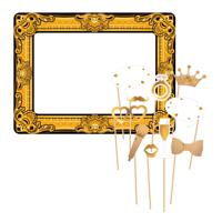 Bruiloft foto prop set met frame - 11-delig - vrijgezellenfeest - photo booth accessoires - thumbnail