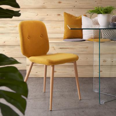Kave Home Eetkamerstoel 'Meet', kleur mosterdgeel