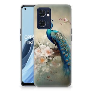 TPU Hoesje voor OPPO Reno 7 5G | Find X5 Lite Vintage Pauwen