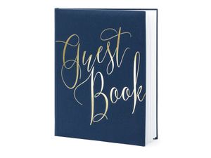 Gastenboek Chique Navy Blauw 20x24,5cm