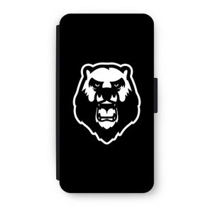 Angry Bear (black): iPhone X Flip Hoesje