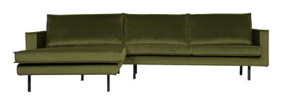 BePureHome Loungebank 'Rodeo' Links, Velvet, kleur Olive
