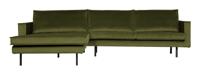 BePureHome Loungebank 'Rodeo' Links, Velvet, kleur Olive