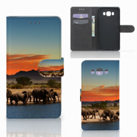Samsung Galaxy J7 2016 Telefoonhoesje met Pasjes Olifanten