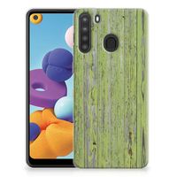 Samsung Galaxy A21 Bumper Hoesje Green Wood