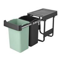 Brabantia Sort & Go Inbouw Prullenbak 2 x 15 L - Jade Green / Dark Grey