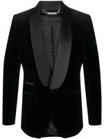 Philipp Plein blazer Elegant à effet velours - Noir - thumbnail