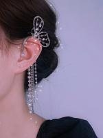 Parel Strass Vlinder Zoom oorbellen Oor manchetten