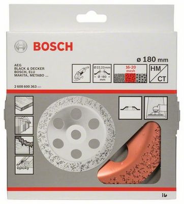 Bosch Accessories 2608600363 Hardmetalen komschijf, 180 x 22,23 mm, medium, plat Bosch medium, plat Diameter: 180 mm 1 stuk(s)