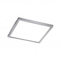LED Plafondlamp - Badkamerlamp - Trion Foturo - 12W - Warm Wit 3500K - Vierkant - Mat Nikkel - RVS