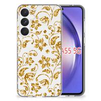 Samsung Galaxy A55 TPU Case Gouden Bloemen